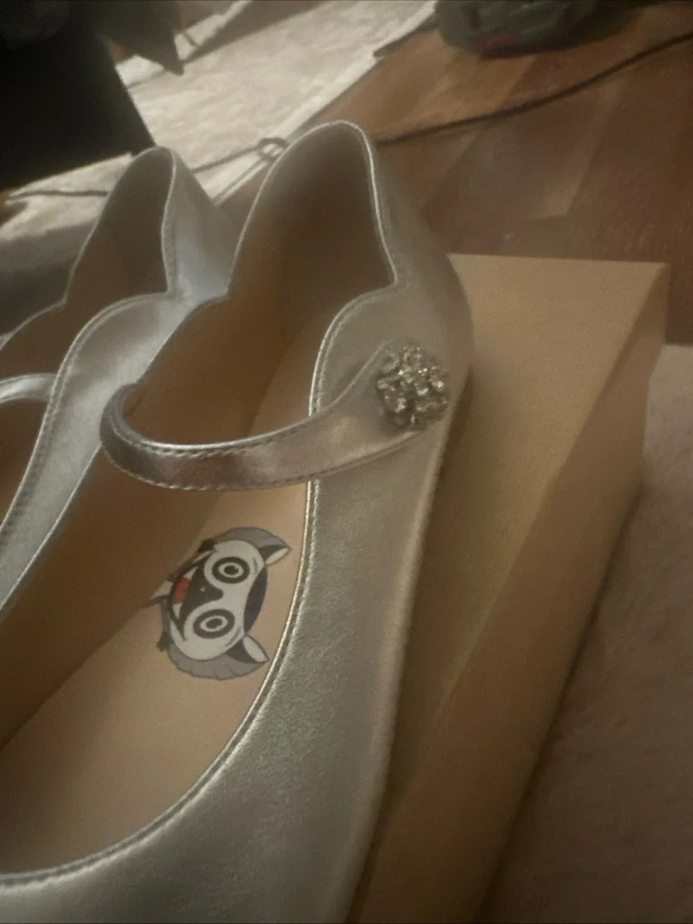 Christian Louboutin Girls Silver Mary Jane Dress Shoes
